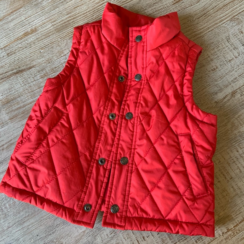 Red Janie and Jack quilted vest size 18-24 months